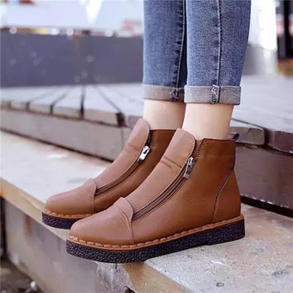 气质短靴英伦风马丁靴女,气质英伦侧双线洋气女短靴