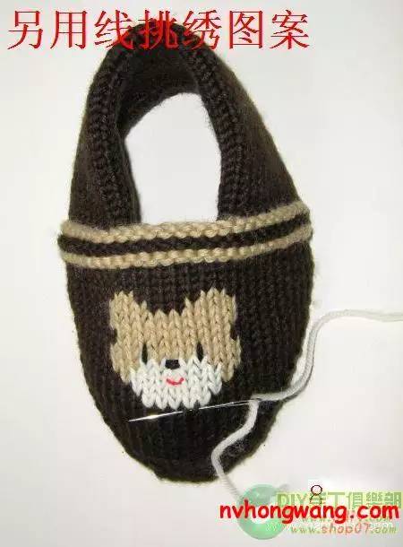 毛线拖鞋的编织方法图解小猫,可爱兔毛线拖鞋编织