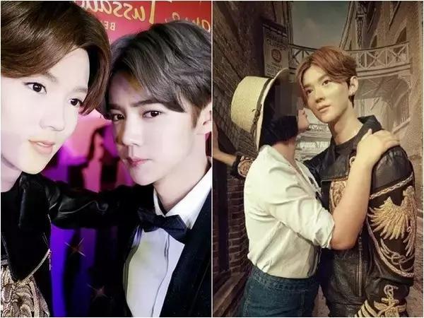 鹿晗蜡像被亲掉一层皮,鹿晗蜡像被迷妹亲掉一层皮