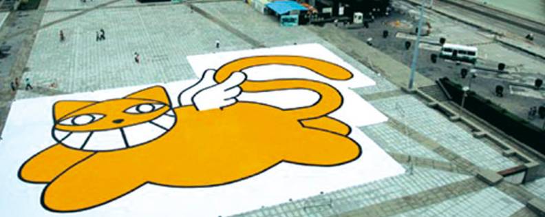 有一个街头艺术家把一只猫涂遍了巴黎,后来它遍布了全世界