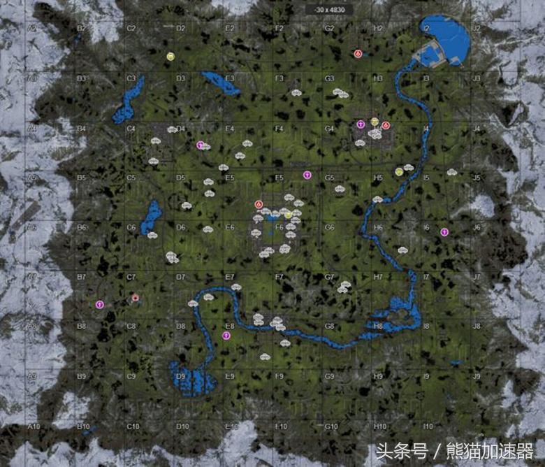 H1Z1大逃杀、Z2地图解析,刷车点,中文地图及坐标详细讲解
