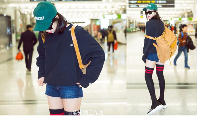 杨幂戴毛茸茸帽子,杨幂跑男同款帽子品牌