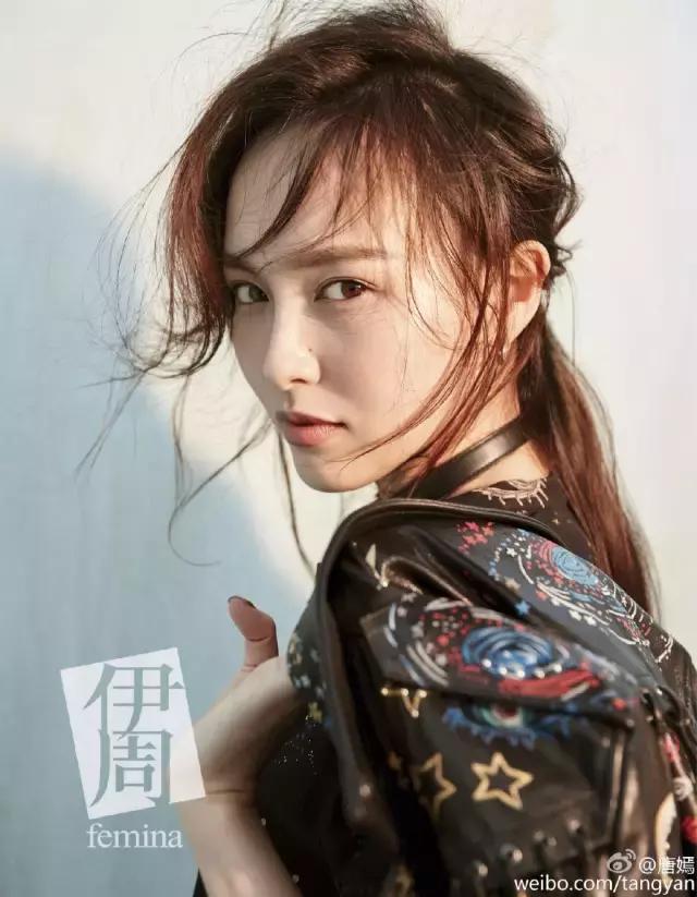 唐嫣怎么解决高额头,唐嫣遮发际线发型