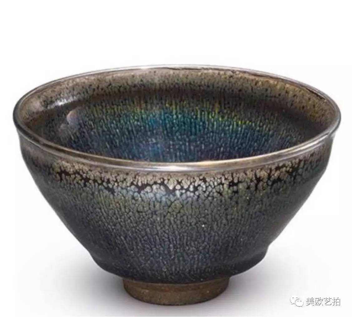 宋马图天目茶碗,日本收藏的建盏天目曜变