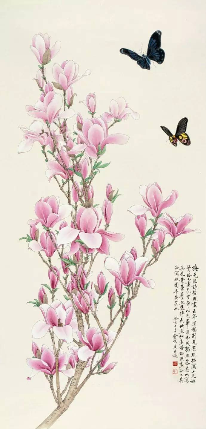 玉兰花儿童绘画,玉兰花绘画作品命名