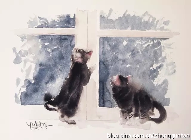 国画水墨写意猫,中国画水墨画猫