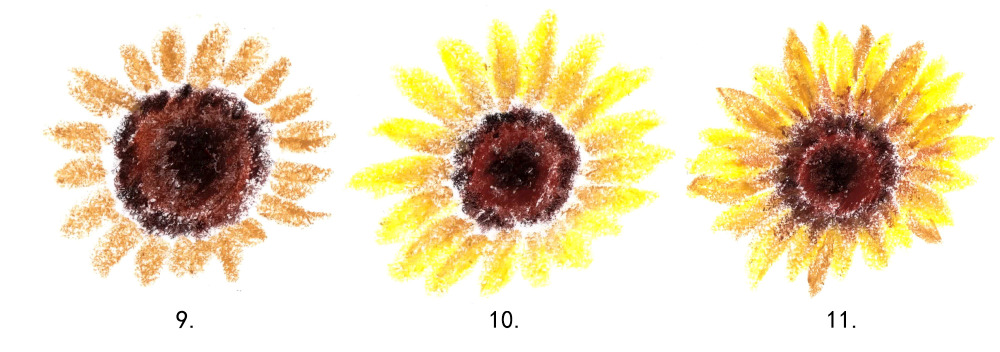 手绘油画棒绘画教程,向日葵油画棒绘画作品梵高