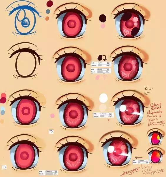 国画人物眼睛画法教程,二次元人物眼睛画法教程