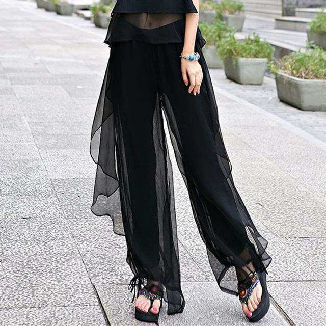 长款裙裤怎么搭配更时尚夏,超宽阔腿裙裤怎么搭配
