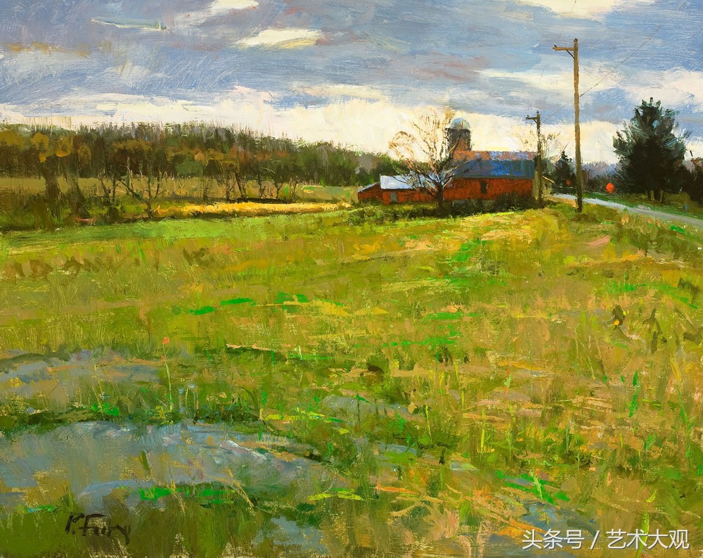 冉茂芹风景小油画写生视频,崔根男风景油画写生视频