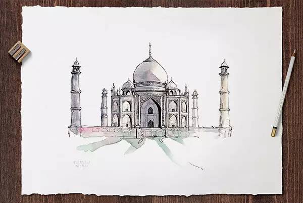 世界十大建筑画在一幅画里,中国顶级建筑水彩画