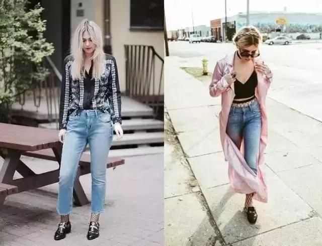 渔网袜潮酷搭配,破洞渔网袜穿搭