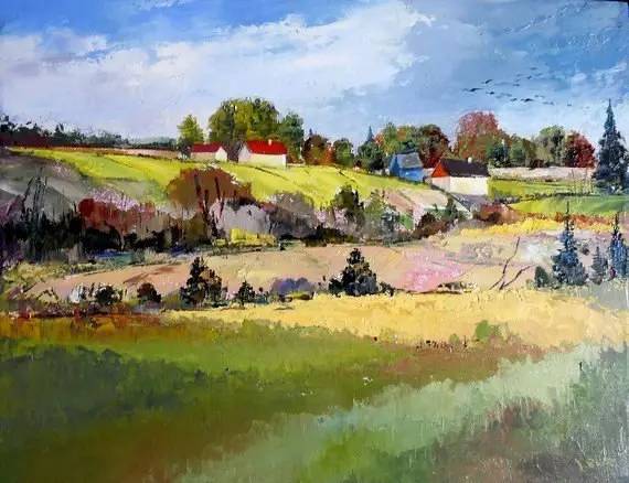 美国画家詹姆斯雷诺兹风景油画,伊万特利法恩油画作品