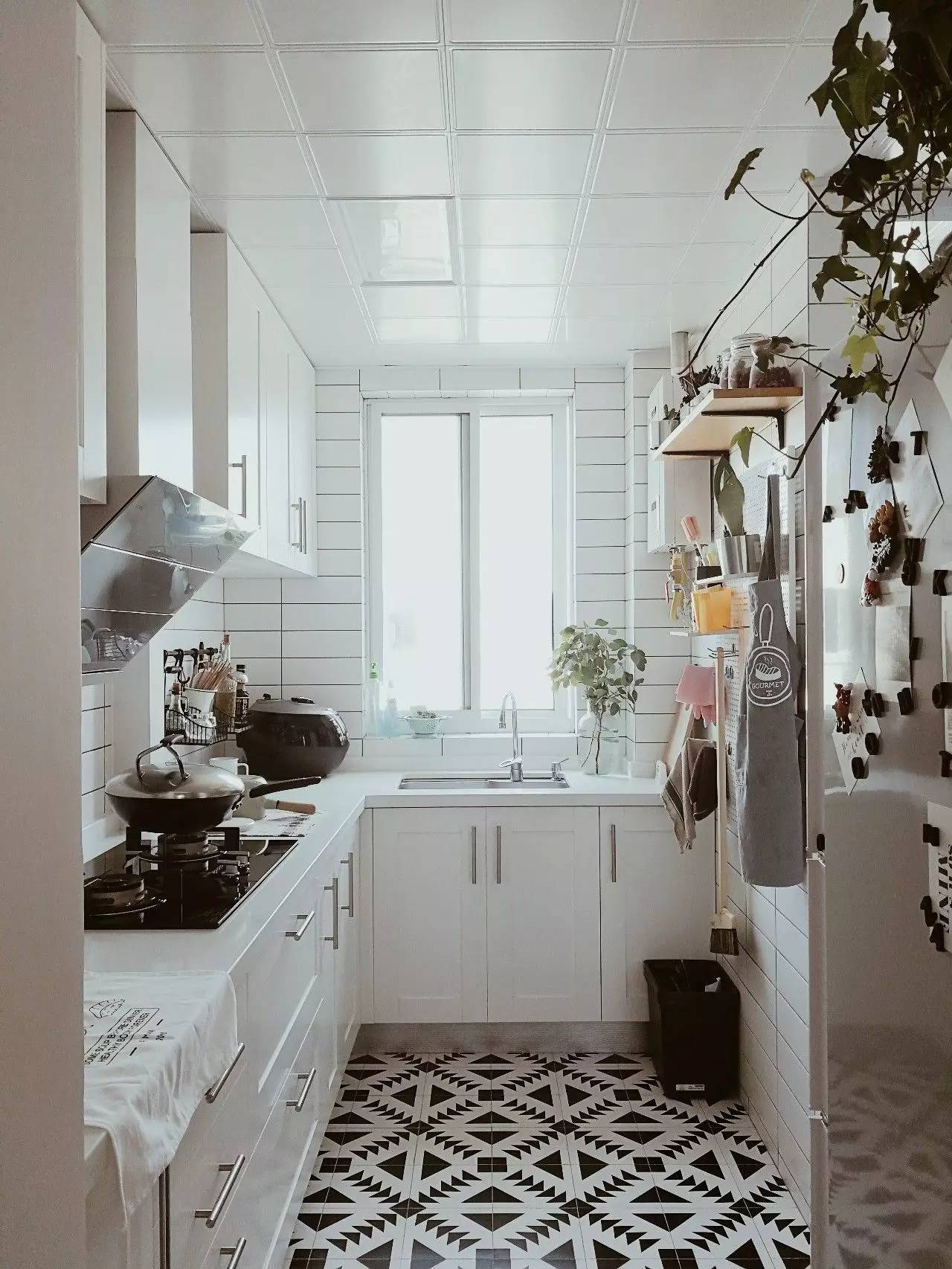 她改了两扇门，将家装成网图中的模样