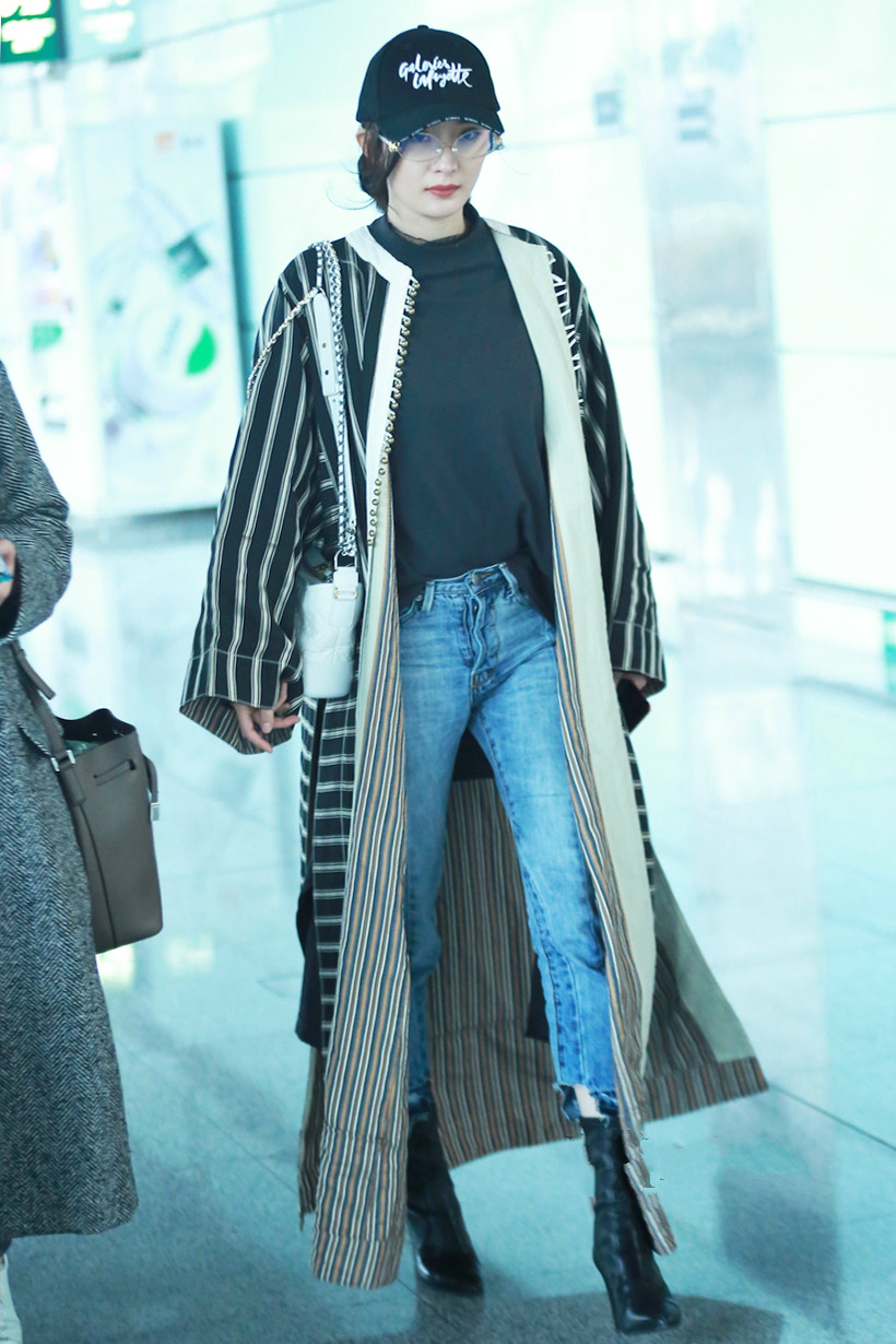 杨幂同款棉服外套中长款,明星同款冬季穿搭杨幂