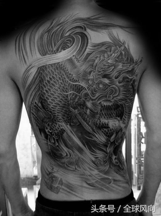 麒麟上云纹身图片大全,麒麟的纹身图案大全