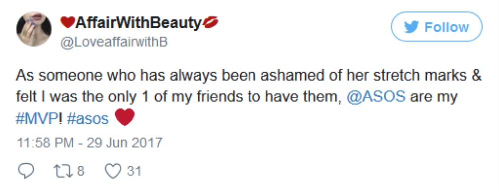 ASOS做了个振奋人心的决定启用有妊娠纹的模特