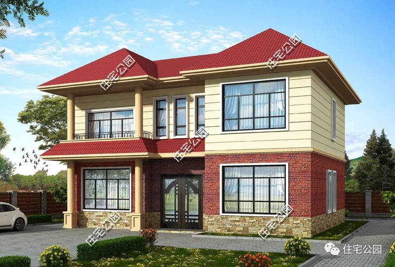 农村小别墅实拍造价100万了解一下,8*8农村经济型二层小别墅