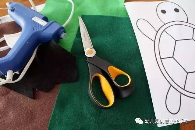 不织布小乌龟手工制作,幼儿园编织类手工制作乌龟