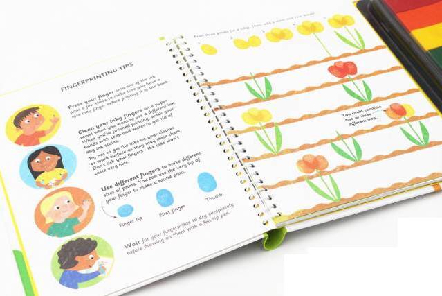 「原版补团」高颜值进*爆口**品:Usborne贴纸书+手指画套装BQ问答卡