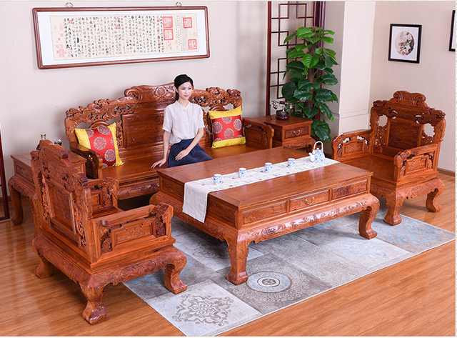 红木沙发哪套款式最好看,一套红木沙发组合