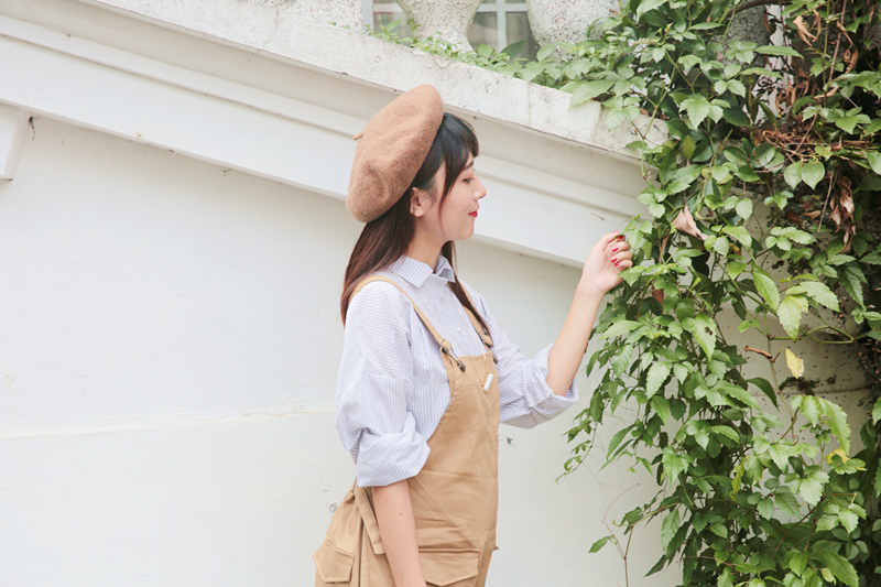 学院风衬衫胖mm条纹,韩范洋气衬衫