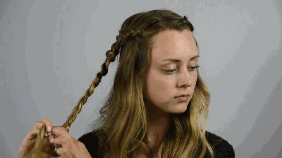 仙女式花环编发,戴头顶花环编发教程图解