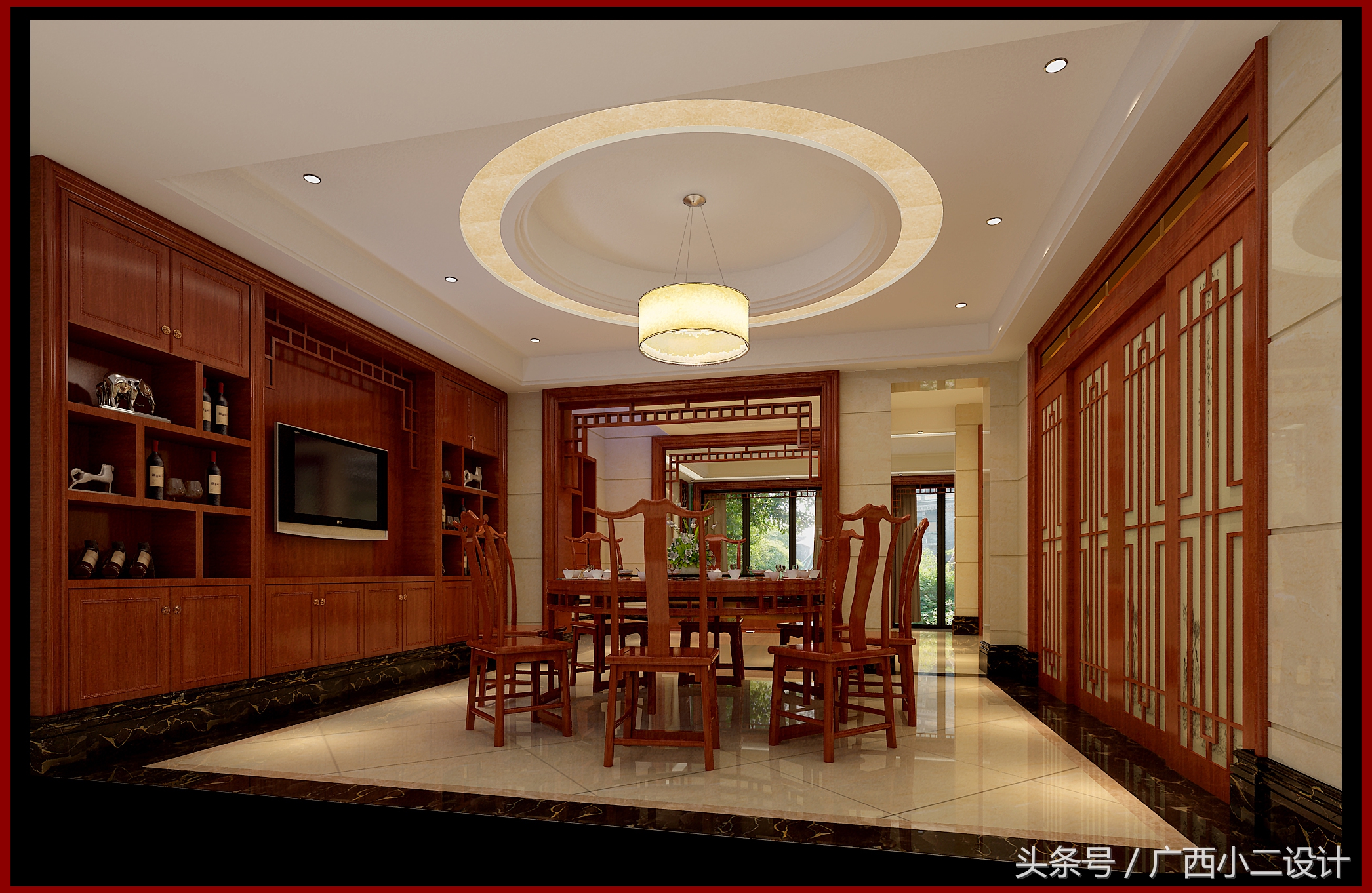 漂亮的中式客厅设计效果图,新中式风格客厅效果图