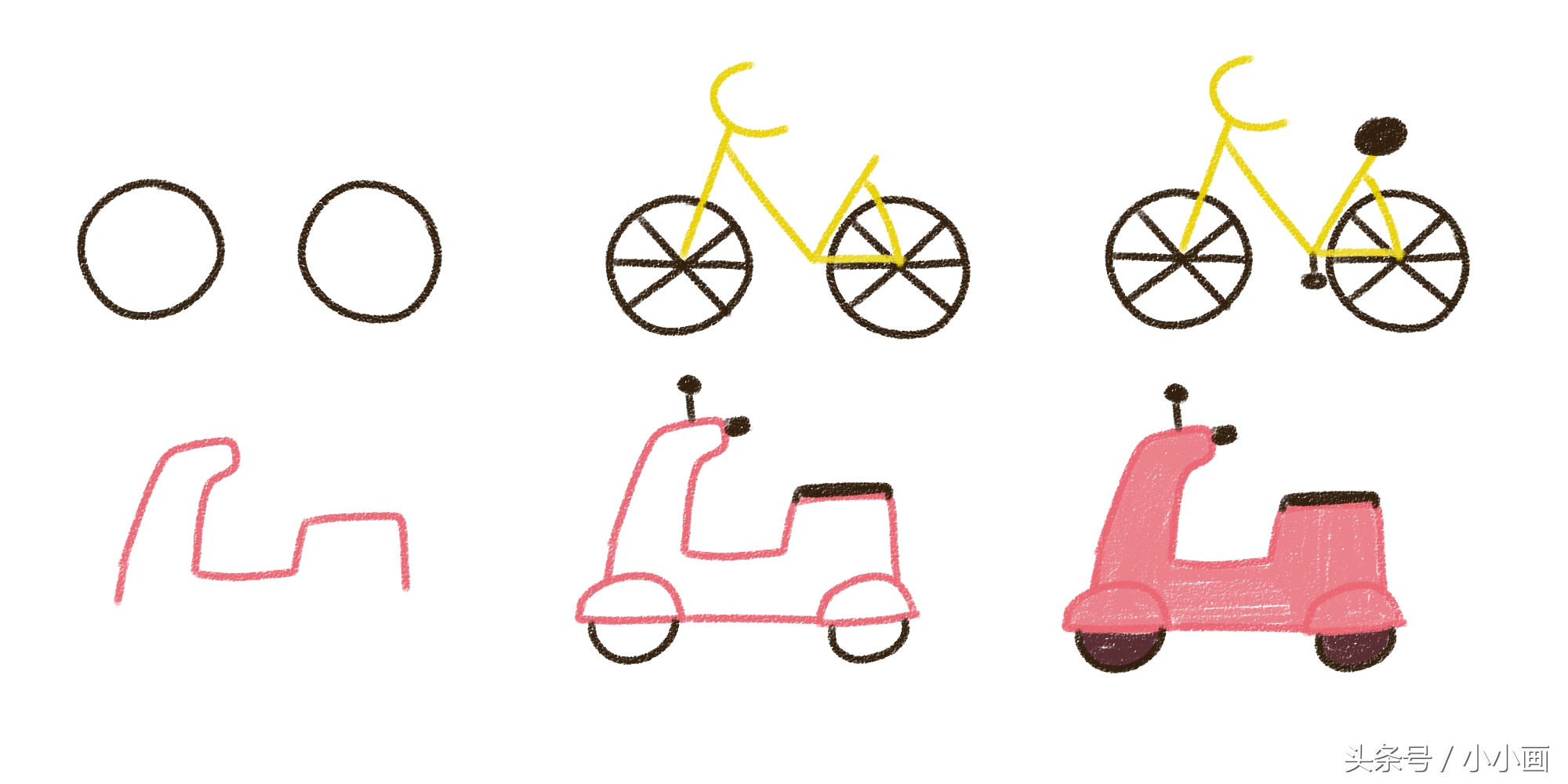 不会骑自行车简笔画,没有轮子的车简笔画