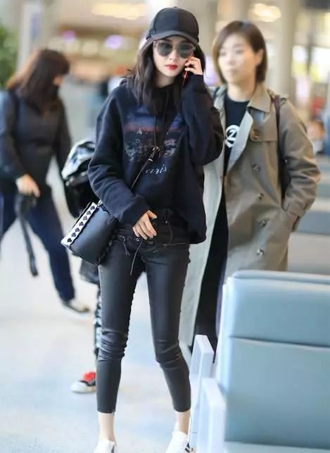 杨幂帽衫,杨幂同款蓝色拉链帽衫