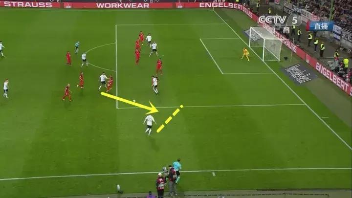 同样可以把球传到球门里，这样的德国队换上红色的衣服就是西班牙