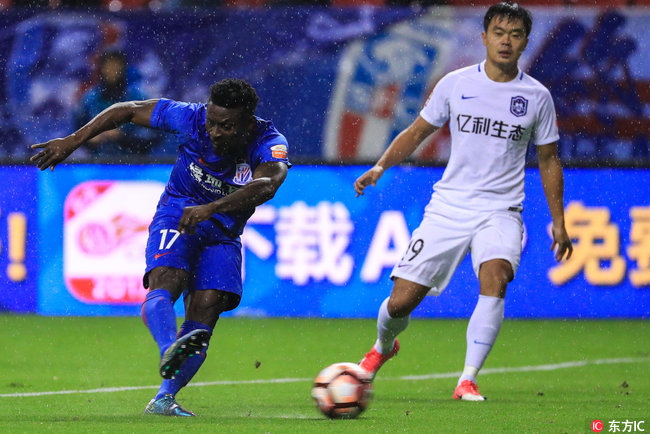 中超申花0-1负亚泰,2017中超第27轮申花泰达