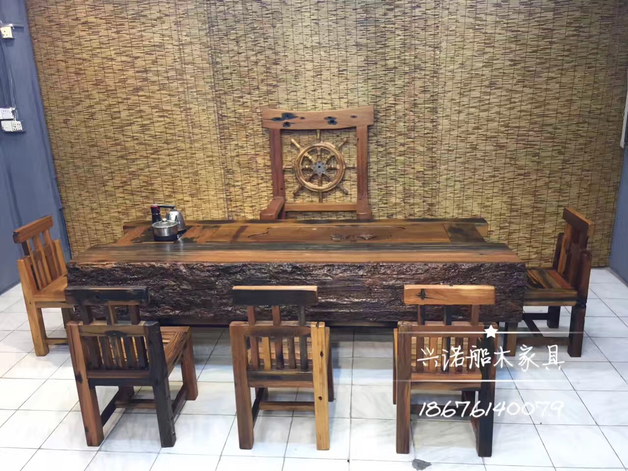 海尚老船木艺术家具,广东老船木家具特点