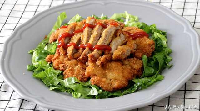 炸猪排做法儿童,无面包糠炸猪排怎么炸又嫩又酥