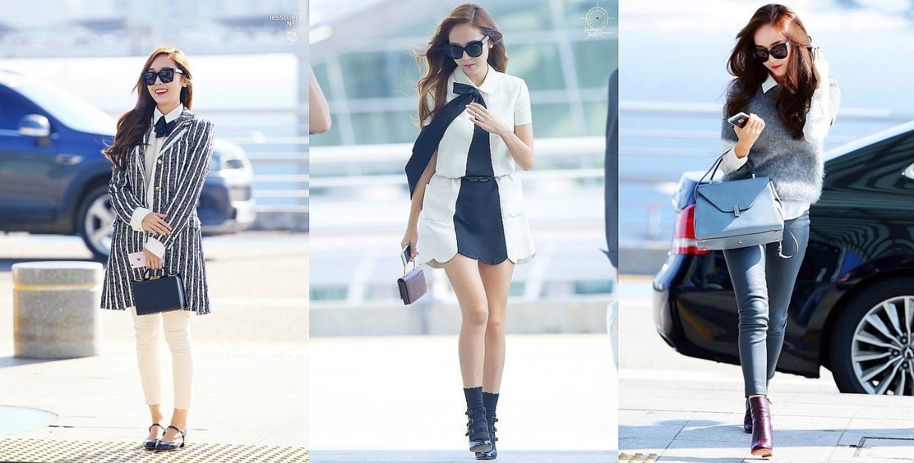 韩国郑氏姐妹,jessicakrystal郑氏姐妹机场look