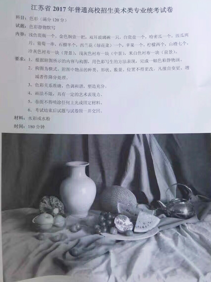 2021福建美术联考色彩考题优秀卷,山东美术联考2022考题色彩范画