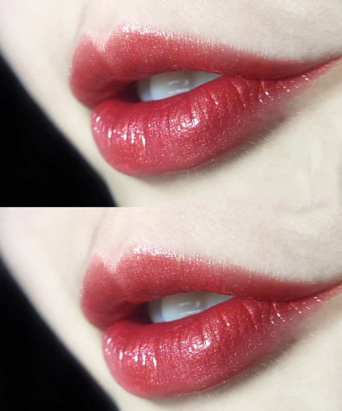 阿玛尼101黑管哑光口红,阿玛尼红管206唇釉深唇试色