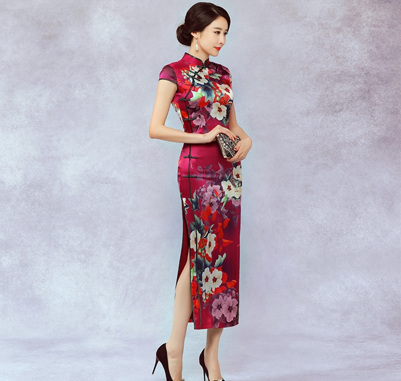 中国风复古金丝绒旗袍神韵,一袭旗袍显示柔美