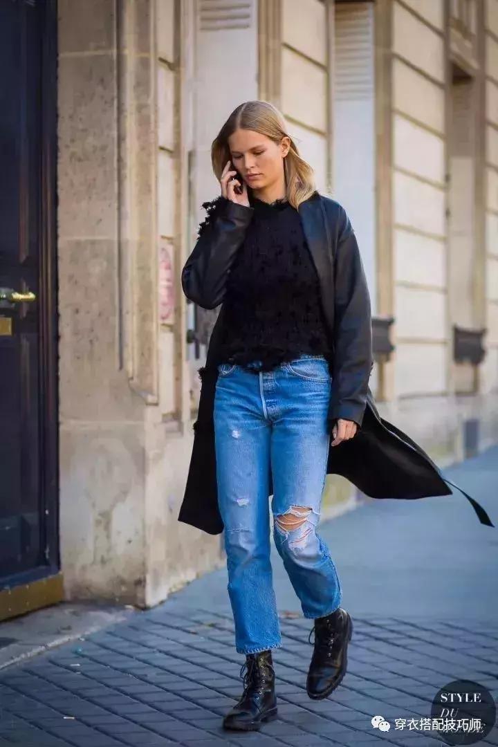 方头粗跟短靴冬季搭配裤子,冬季短靴搭配什么裤子