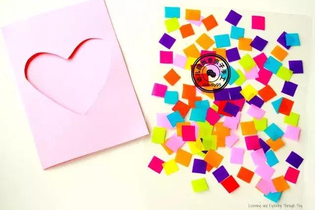 感恩节幼儿园孩子对父母的爱心图,感恩节毛线手工简单又漂亮