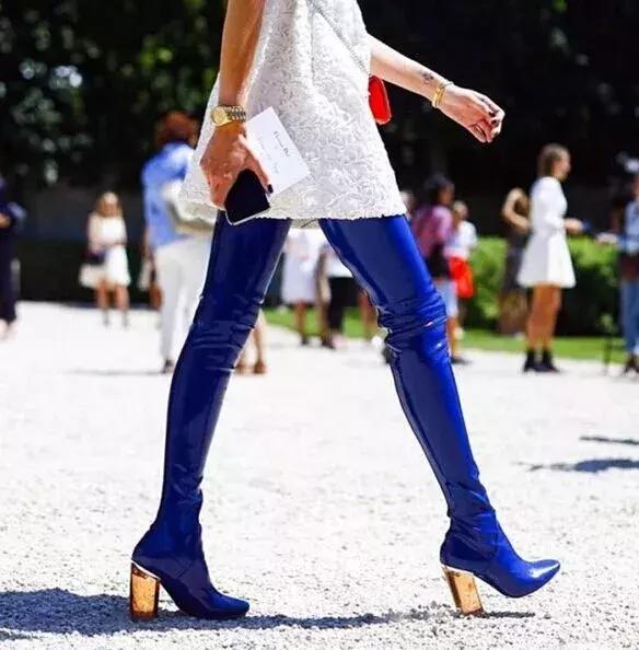 靴子长筒靴过膝搭配,过膝超长靴子穿搭