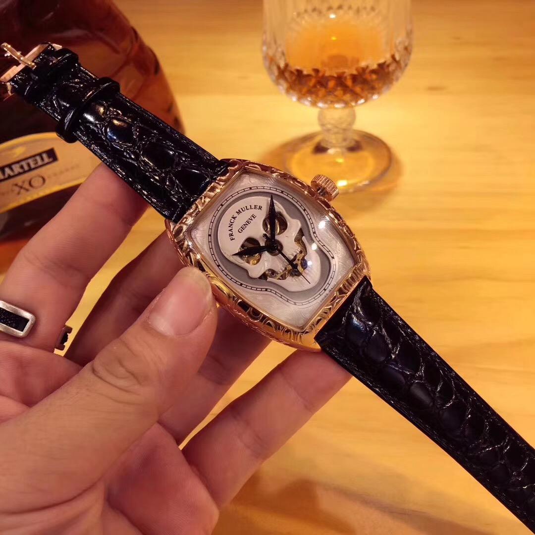 法兰克穆勒7500彩字玫瑰金腕表,法兰克穆勒经典酒桶手表