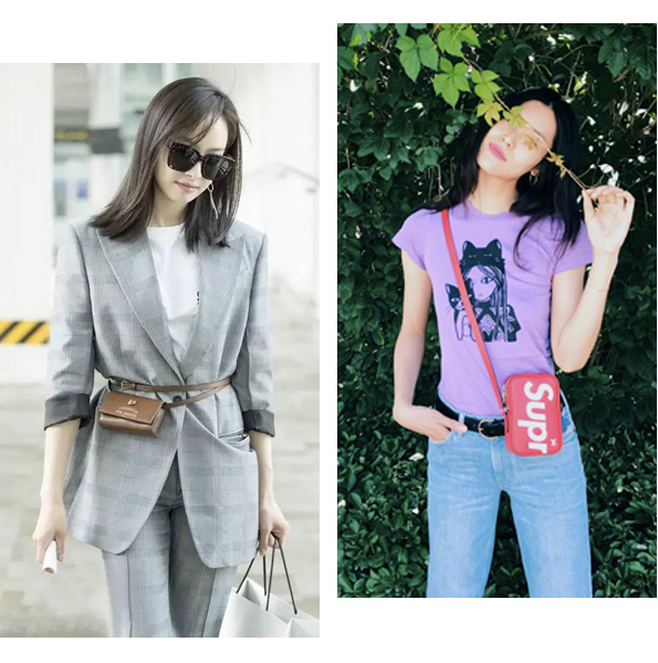 2018热巴刘雯,刘雯同款帆布双肩包