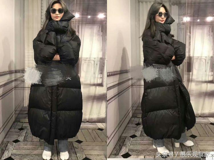 佟丽娅这一万多羽绒服穿的邋里邋遢，网友：这是大号垃圾袋吧！