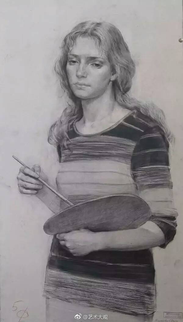 素描唯美肖像图,人物肖像素描高级教学