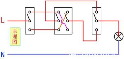三联双控开关接线图楼梯,五层楼梯双联双控接线