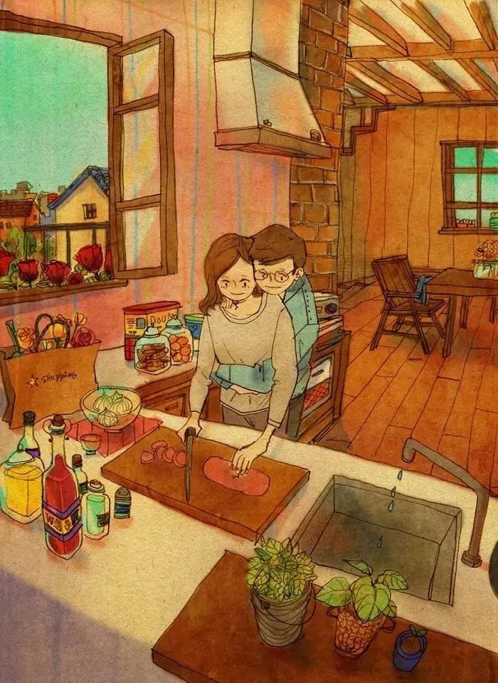 见过这样秀恩爱的吗？韩国艺术家温馨插画