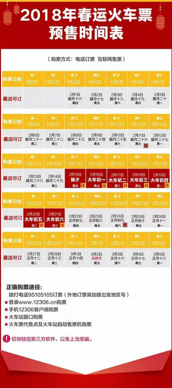 2018年春运订票攻略,2018年春运火车票购票时间表