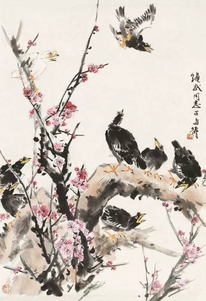 花鸟大师王雪涛画梅,王雪涛花鸟画图片梅花