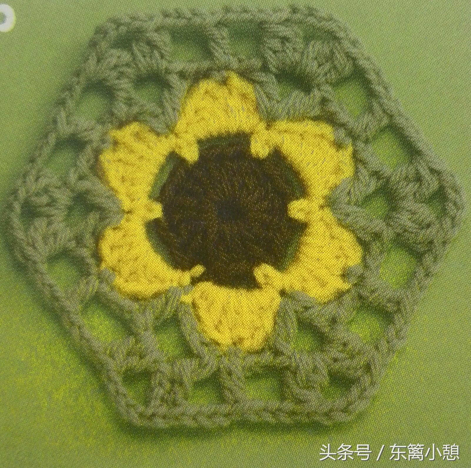六边形花片钩针图解,钩针三角花样教程